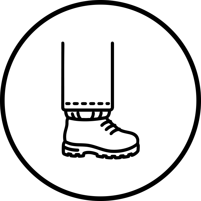 Bottom leg with inner gaiter