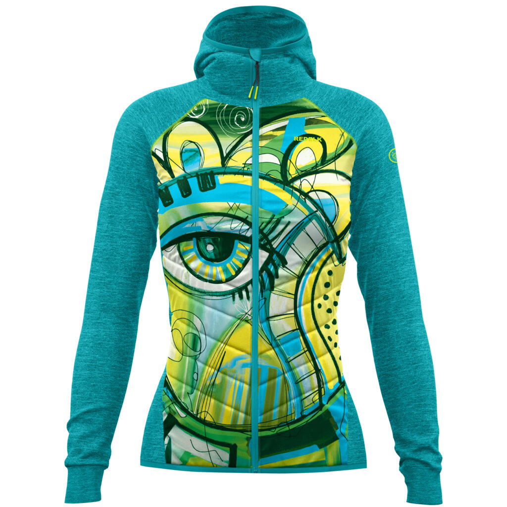 Madame Red Fleece with hood and windbreaker Redelk